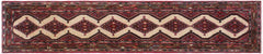 handmade Traditional Hamadan Red Lt. Brown Hand Knotted RUNNER 100% Wool Pile area rug 3x9