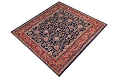 handmade Traditional Kafkaz Blue Red Hand Knotted SQUARE 100% WOOL area rug 8 x 8