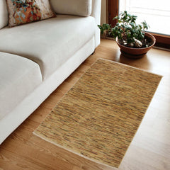 handmade Modern Gabbeh Beige Rust Hand Knotted RECTANGLE 100% WOOL area rug 4' x 6'