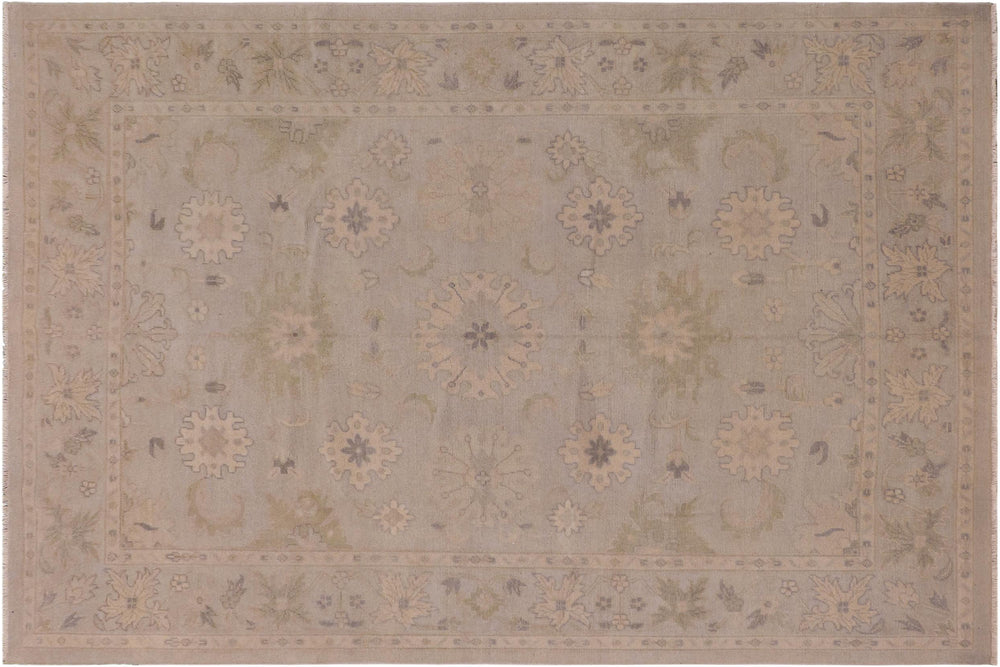 handmade Traditional Kafkaz Gray Beige Hand Knotted RECTANGLE 100% WOOL area rug 9' x 12'