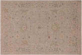 handmade Traditional Kafkaz Gray Beige Hand Knotted RECTANGLE 100% WOOL area rug 9' x 12'