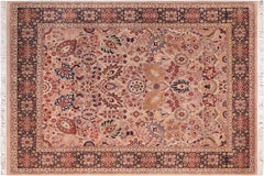 handmade Traditional Tabriz Gray Blue Hand Knotted RECTANGLE 100% WOOL area rug 8x10