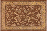 handmade Traditional Kafkaz Brown Gold Hand Knotted RECTANGLE 100% WOOL area rug 8x10