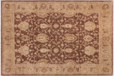 handmade Transitional Kafkaz Brown Tan Hand Knotted RECTANGLE 100% WOOL area rug 8' x 10'