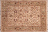 handmade Traditional Mehal Beige Green Hand Knotted RECTANGLE 100% WOOL area rug 8x10
