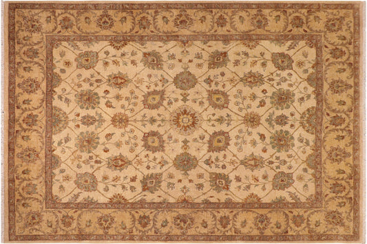 handmade Transitional Kafkaz Beige Beige Hand Knotted RECTANGLE 100% WOOL area rug 8' x 10'