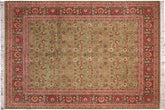 handmade Transitional Green Aubergine Hand Knotted RECTANGLE 100% WOOL area rug 8x10