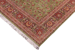 handmade Transitional Green Aubergine Hand Knotted RECTANGLE 100% WOOL area rug 8x10