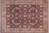 handmade Traditional Agra Red Grey Hand Knotted RECTANGLE 100% WOOL area rug 8x10