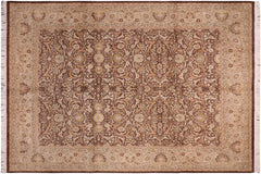 handmade Traditional Brown Beige Hand Knotted RECTANGLE 100% WOOL area rug 8x10