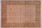 handmade Transitional Regular Ivory Lt. Green Hand Knotted RECTANGLE 100% WOOL area rug 8x10