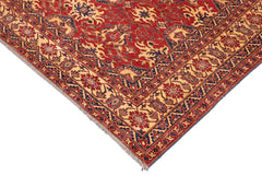 handmade Geometric Super Kazak Red Gold Hand Knotted RECTANGLE 100% WOOL area rug 10' x 13'
