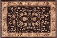 handmade Traditional Kafkaz Black Gray Hand Knotted RECTANGLE 100% WOOL area rug 9x12