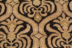 handmade Transitional Kafkaz Black Tan Hand Knotted RECTANGLE 100% WOOL area rug 9' x 12'