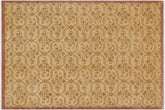 handmade Transitional Kafkaz Gold Brown Hand Knotted RECTANGLE 100% WOOL area rug 9' x 12'
