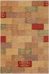 handmade Modern Kafkaz Tan Beige Hand Knotted RECTANGLE 100% WOOL area rug 9 x 11