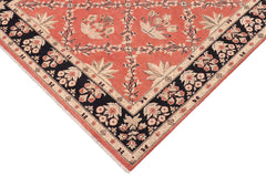 handmade Transitional Kafkaz Orange Black Hand Knotted RECTANGLE 100% WOOL area rug 9' x 12'