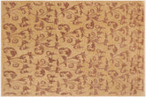 handmade Modern Kafkaz Tan Brown Hand Knotted RECTANGLE 100% WOOL area rug 9' x 12'