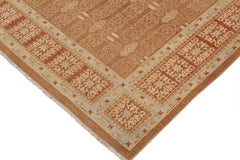handmade Transitional Kafkaz Brown Rust Hand Knotted RECTANGLE 100% WOOL area rug 9' x 12'