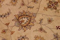 handmade Transitional Kafkaz Tan Beige Hand Knotted RECTANGLE 100% WOOL area rug 9' x 12'