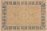 Oriental Ziegler Melda Tan/Blue Hand Knotted Wool Rug - 9'1'' x 11'7''