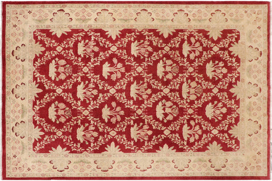 handmade Transitional Kafkaz Red Gold Hand Knotted RECTANGLE 100% WOOL area rug 10' x 14'