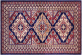 Rustic Shirwan Sheridan Blue/Beige Wool Rug - 4'4''X5'11''