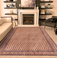 Vintage Shirwan Sacha Beige/Blue Wool Rug - 7'3''X10'2''