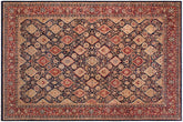 handmade Traditional Kirman Blue Red Hand Knotted RECTANGLE 100% WOOL area rug 9x12
