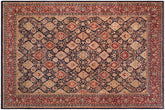 handmade Traditional Kirman Blue Red Hand Knotted RECTANGLE 100% WOOL area rug 9 x 12