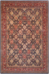 Traditional Kirman Royce Blue Red Hand Knotted Area rugs 9 x 12
