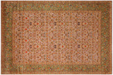 handmade Transitional Design Lt. Gray Lt. Green Hand Knotted RECTANGLE 100% WOOL area rug 9' x 12'