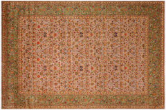 handmade Transitional Design Lt. Gray Lt. Green Hand Knotted RECTANGLE 100% WOOL area rug 9' x 12'