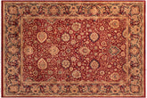 handmade Transitional Anmol Agra Red Blue Hand Knotted RECTANGLE 100% WOOL area rug 9 x 12