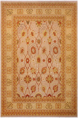 Traditional Batish Kenda Lt. Tan Lt. Tan Hand Knotted Area rugs 9 x 12