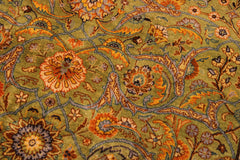 handmade Traditional Lt. Green Gold Hand Knotted RECTANGLE 100% WOOL area rug 9' x 12'