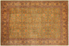 handmade Traditional Lt. Green Gold Hand Knotted RECTANGLE 100% WOOL area rug 9' x 12'