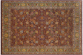 handmade Traditional Design Brown Lt. Green Hand Knotted RECTANGLE 100% WOOL area rug 9' x 12'