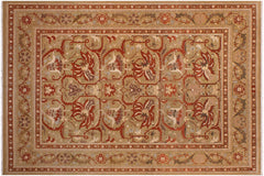 handmade Transitional Gold Gold Hand Knotted RECTANGLE 100% WOOL area rug 9x12