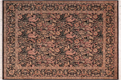 handmade Transitional Gulshan Black Red Hand Knotted RECTANGLE 100% WOOL area rug 8x10