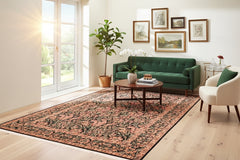 handmade Transitional Gulshan Black Red Hand Knotted RECTANGLE 100% WOOL area rug 6x9