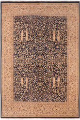 Traditional Kirman Mirella Blue Tan Hand Knotted Area rugs 8 x 10