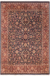 Traditional Dabir Lorina Blue Aubergine Hand Knotted Area rugs 8 x 10