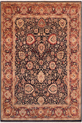 Traditional Anmol Agra David Blue Red Hand Knotted Area rugs 8 x 11