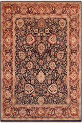 Traditional Anmol Agra David Blue Red Hand Knotted Area rugs 8 x 11