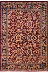 Traditional Agra Tabriz Latarsha Red Blue Hand Knotted Area rugs 8 x 10