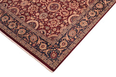 Vintage Agra Tabriz Latarsha Red/Blue Wool Rug - 7'11'' x 9'11''