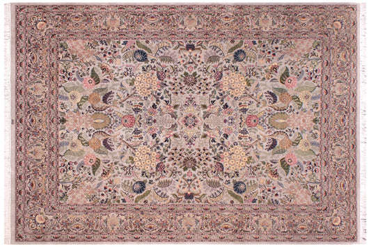 handmade Traditional Nagi Lt. Gray Lt. Gray Hand Knotted RECTANGLE 100% WOOL area rug 9x12