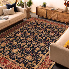 handmade Transitional Kafkaz Blue Rust Hand Knotted RECTANGLE 100% WOOL area rug 9 x 12