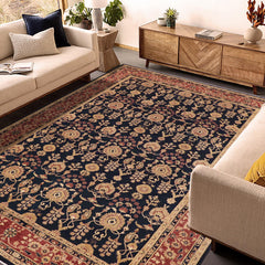 handmade Transitional Kafkaz Blue Rust Hand Knotted RECTANGLE 100% WOOL area rug 9' x 12'